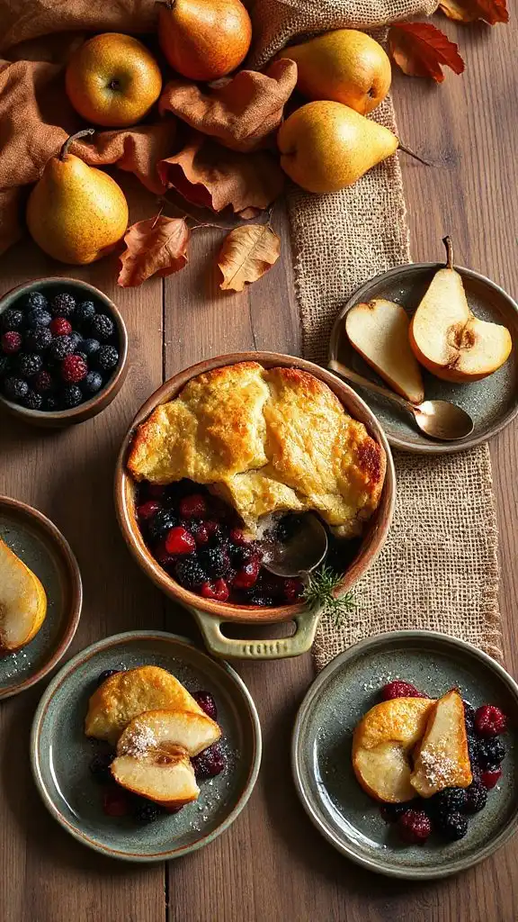 pear and berry cobbler