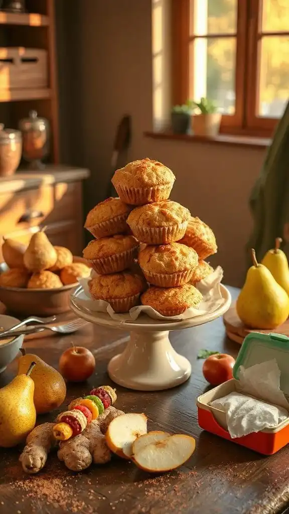 pear and ginger muffins