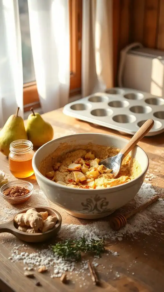 pear and ginger muffins