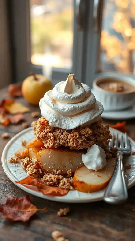 pear ginger meringue crumble dessert pear ginger meringue crumble dessert
