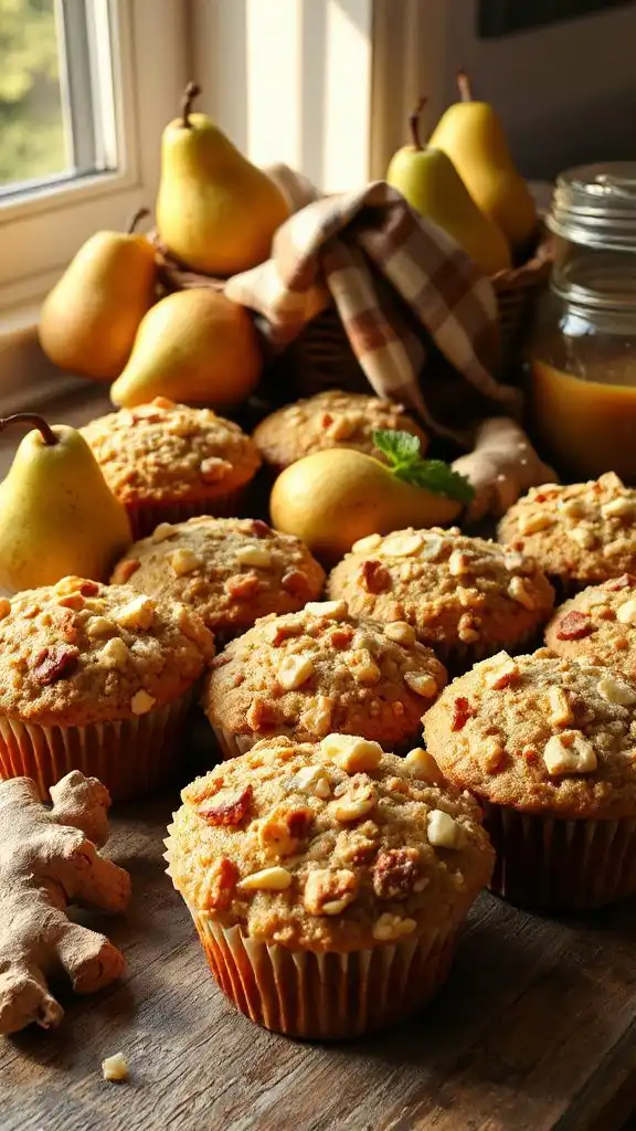 pear ginger muffins delight