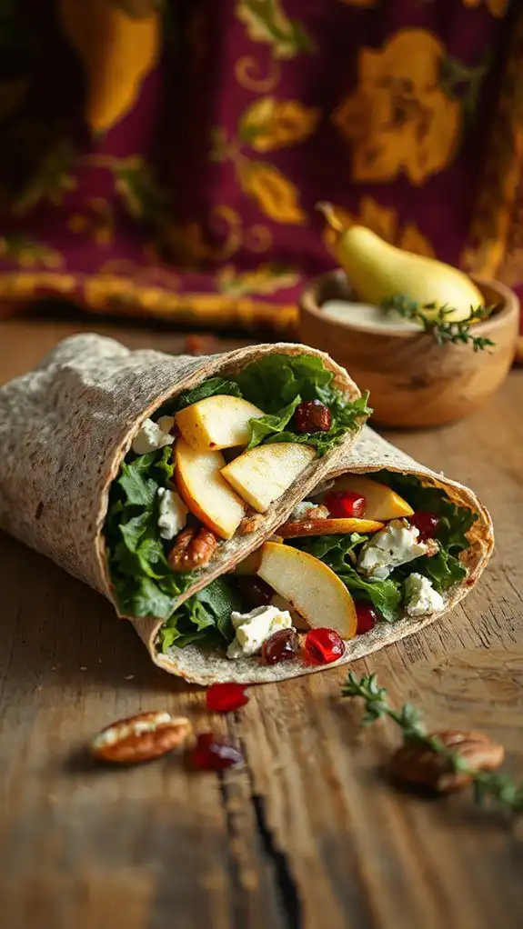 pear gorgonzola salad wrap