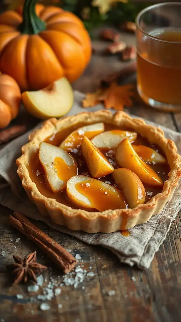 pear tart with caramel