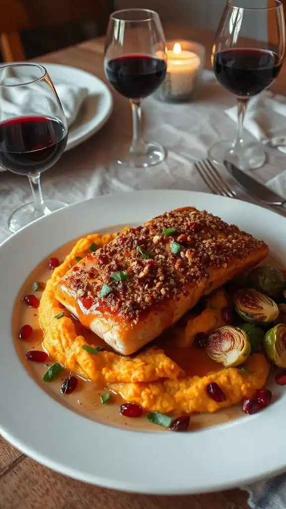 pecan crusted salmon with mash pecan crusted salmon with mash