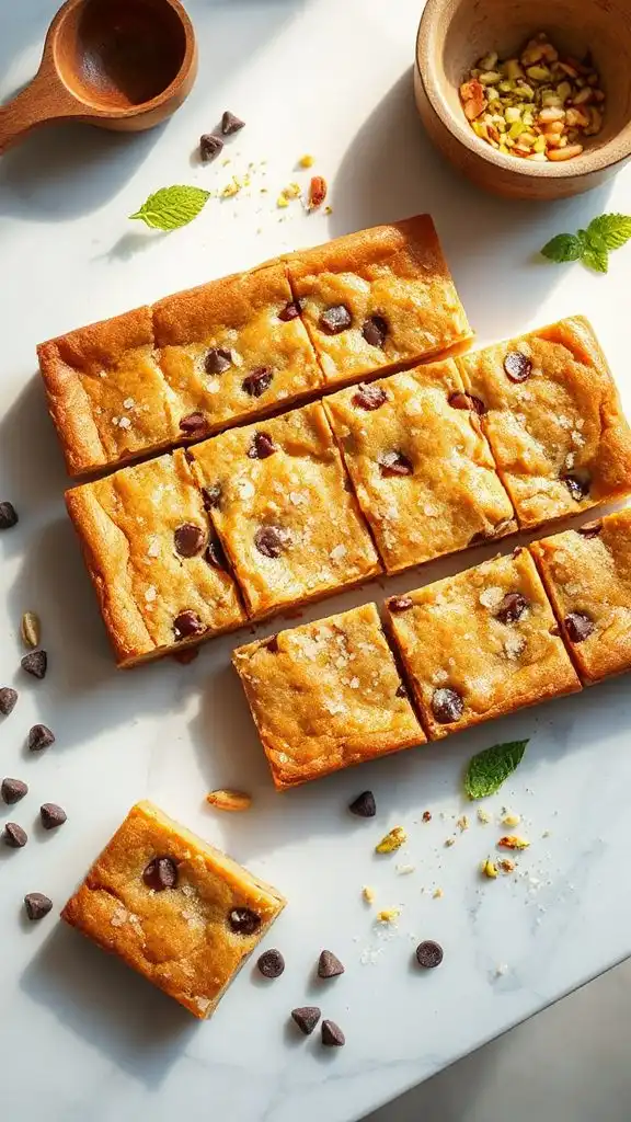 perfectly baked chickpea blondies
