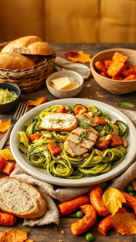 pesto chicken zucchini noodles