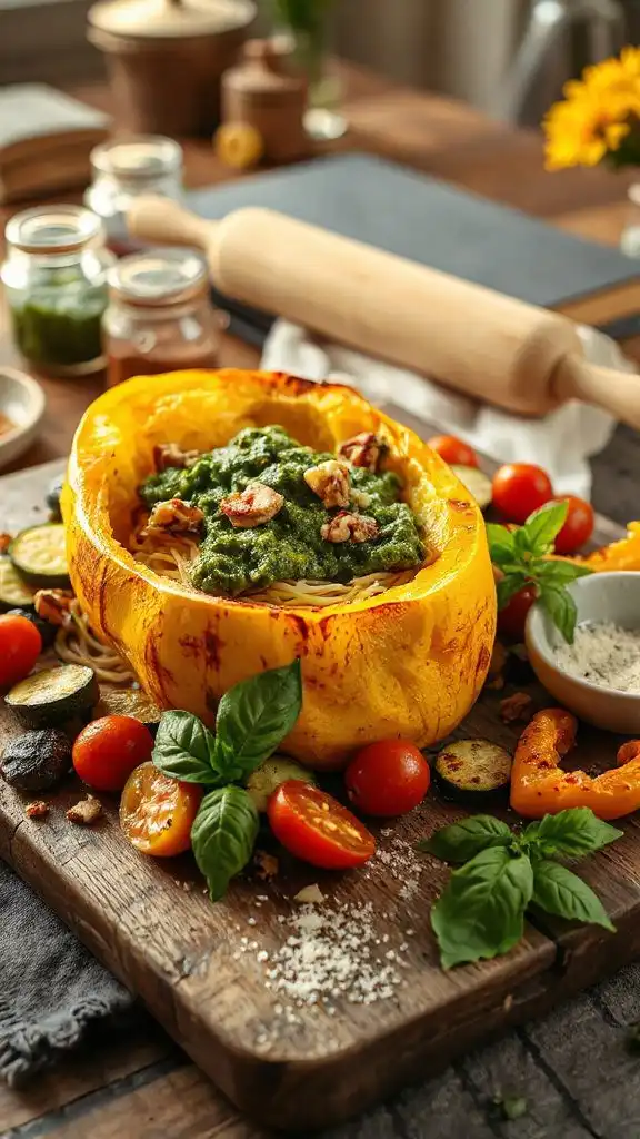pesto spaghetti squash delight