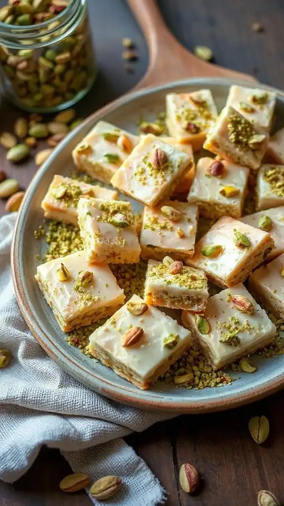 pistachio rosewater no bake bites