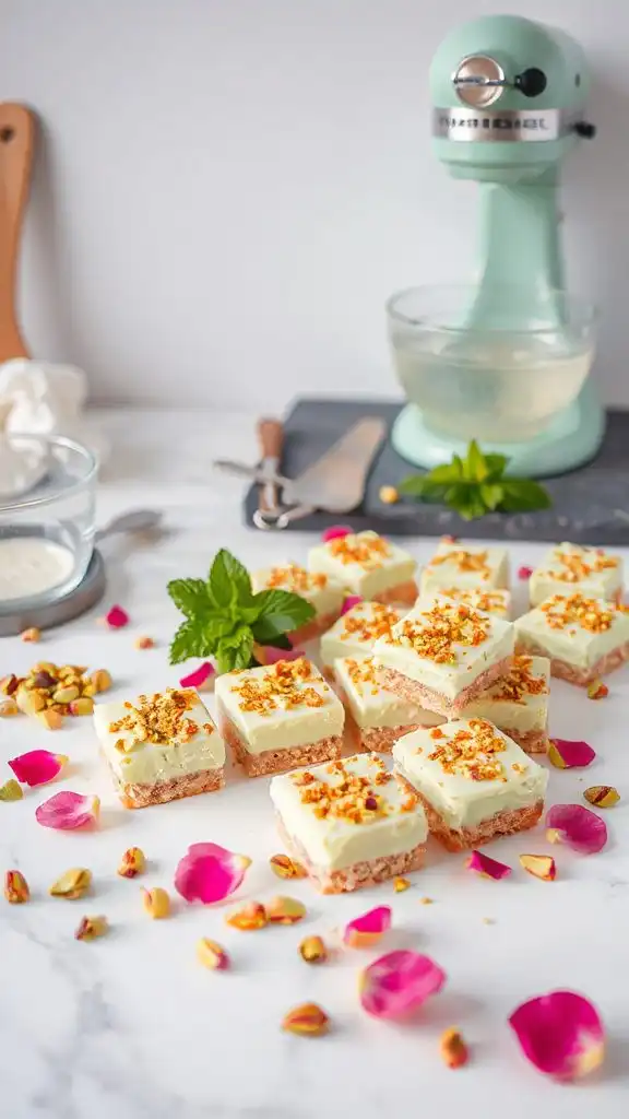 pistachio rosewater no bake bites