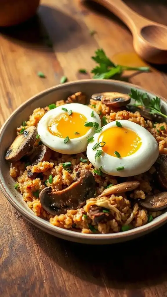 poached eggs over hash poached eggs over hash