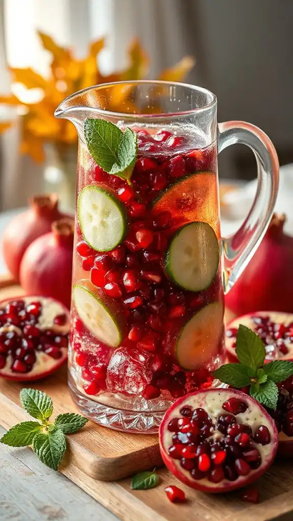 pomegranate cucumber mint refresher