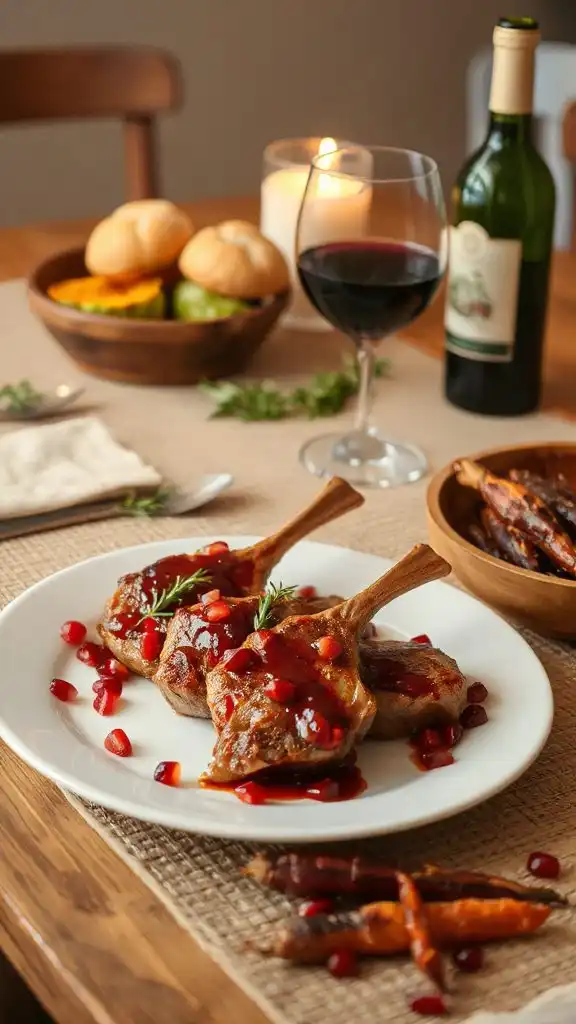 pomegranate glazed gourmet lamb