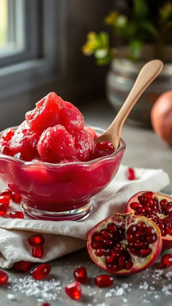 pomegranate sorbet autumn dessert pomegranate sorbet autumn dessert