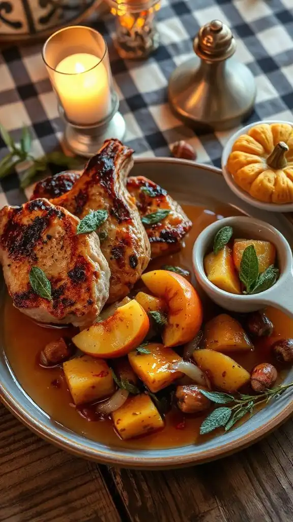 pork chops with apple compote