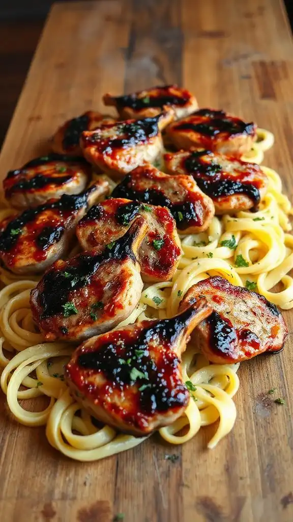pork chops with noodles