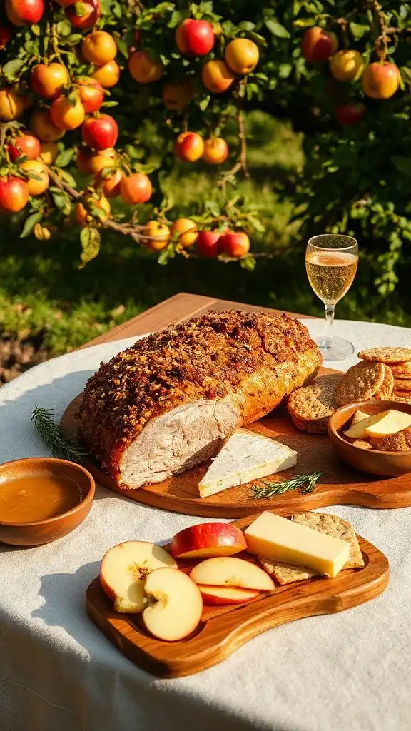 pork topped with apples