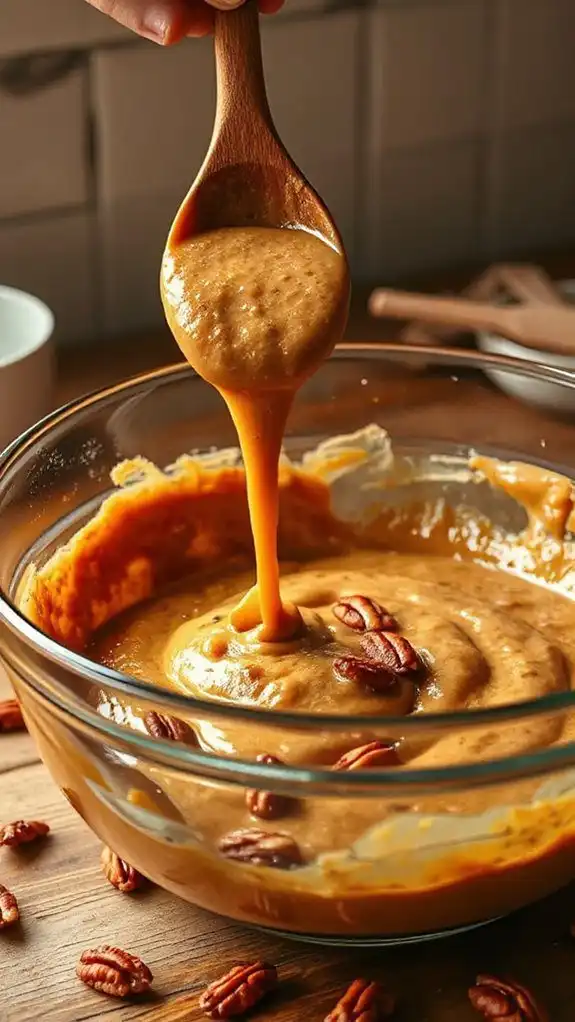 pour batter into pan