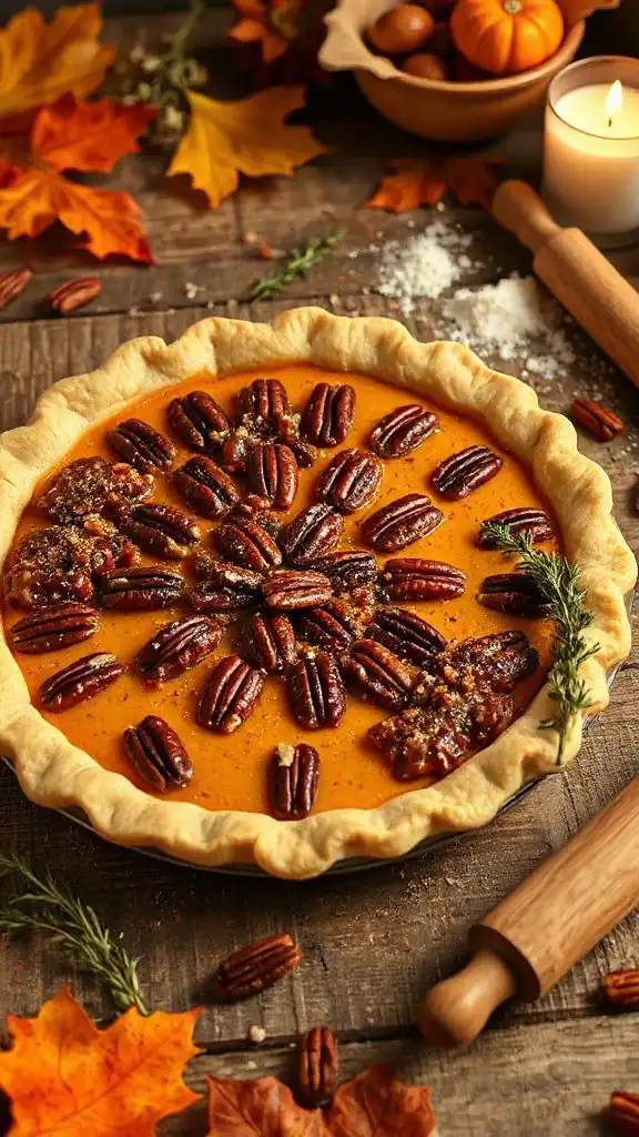 praline pumpkin pecan pie recipe praline pumpkin pecan pie recipe