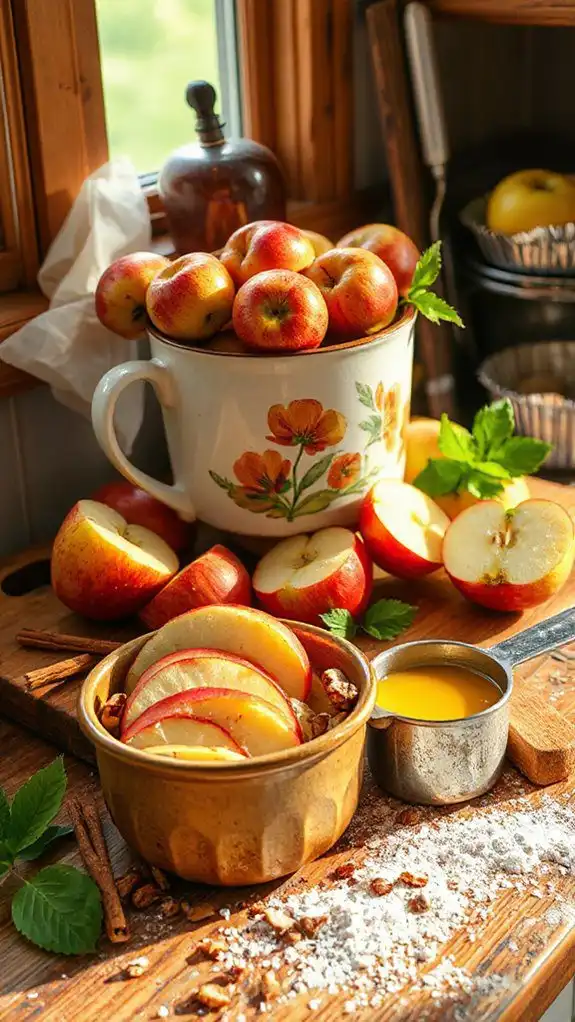 preparing apples for blondies