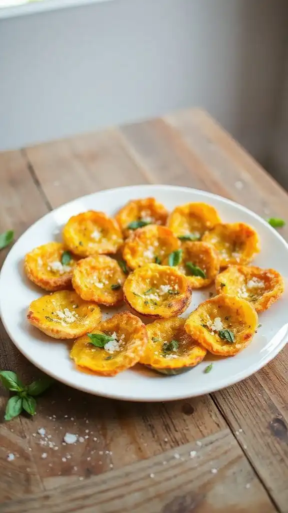 preparing baked squash crisps