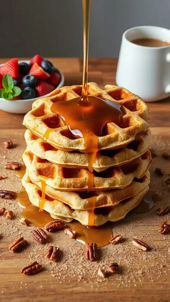 protein rich cinnamon roll waffles protein rich cinnamon roll waffles