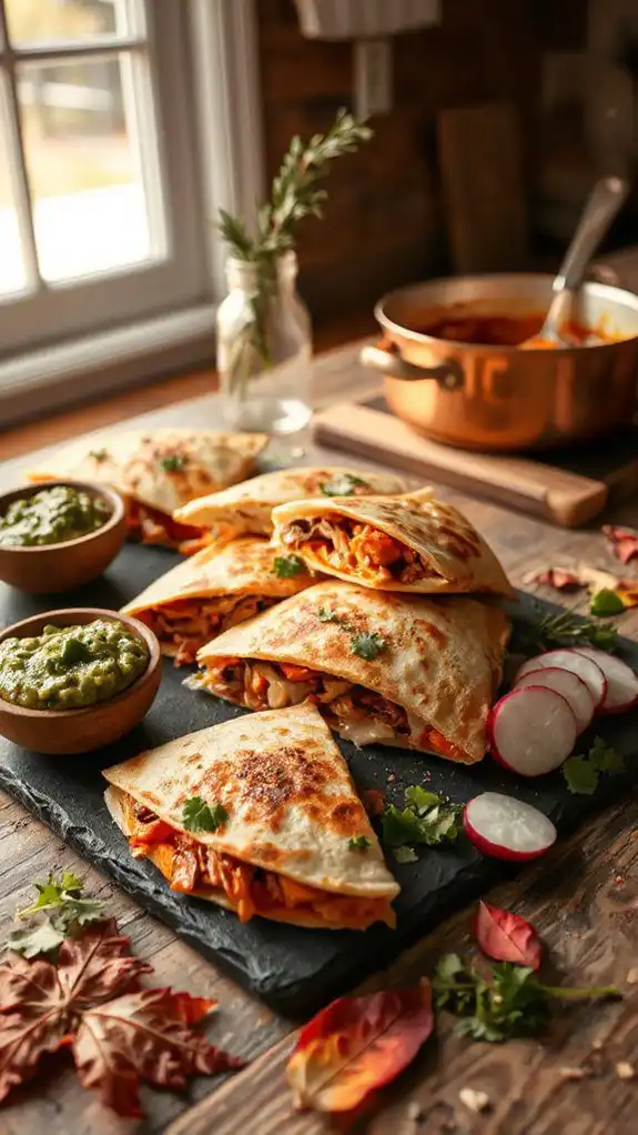 pulled pork sweet potato quesadillas