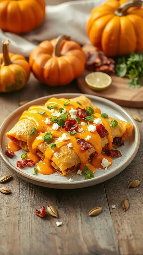 pumpkin bacon breakfast enchiladas pumpkin bacon breakfast enchiladas