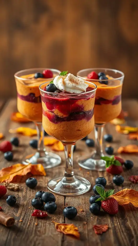 pumpkin berry mousse dessert