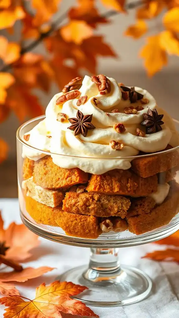 pumpkin bread dessert layering