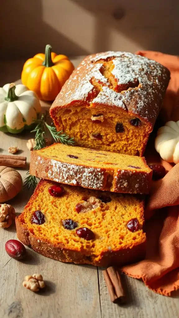pumpkin bread with cranberries