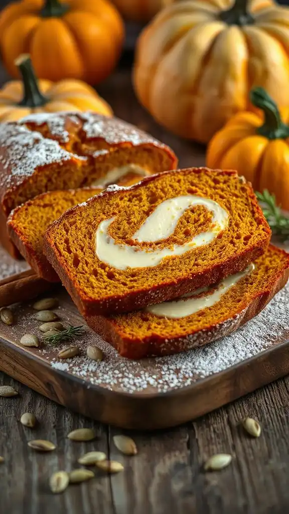 pumpkin bread with cream cheese