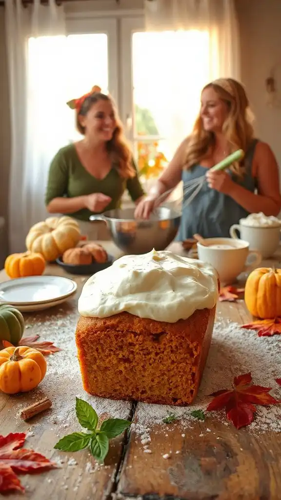 pumpkin bread with frosting