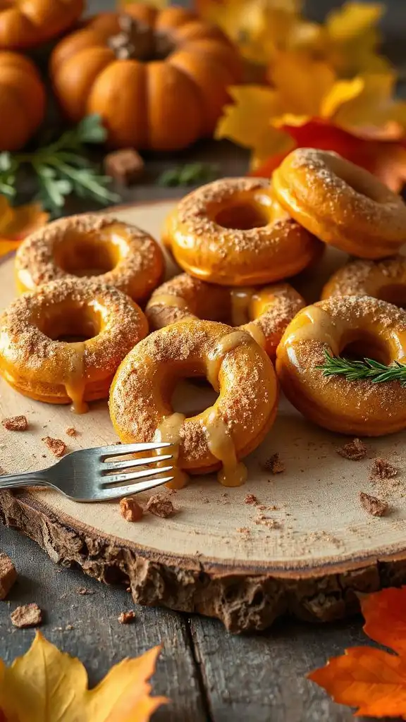pumpkin brown sugar doughnuts