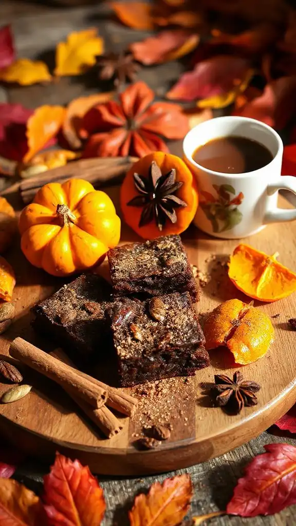 pumpkin brownies with chai spices
