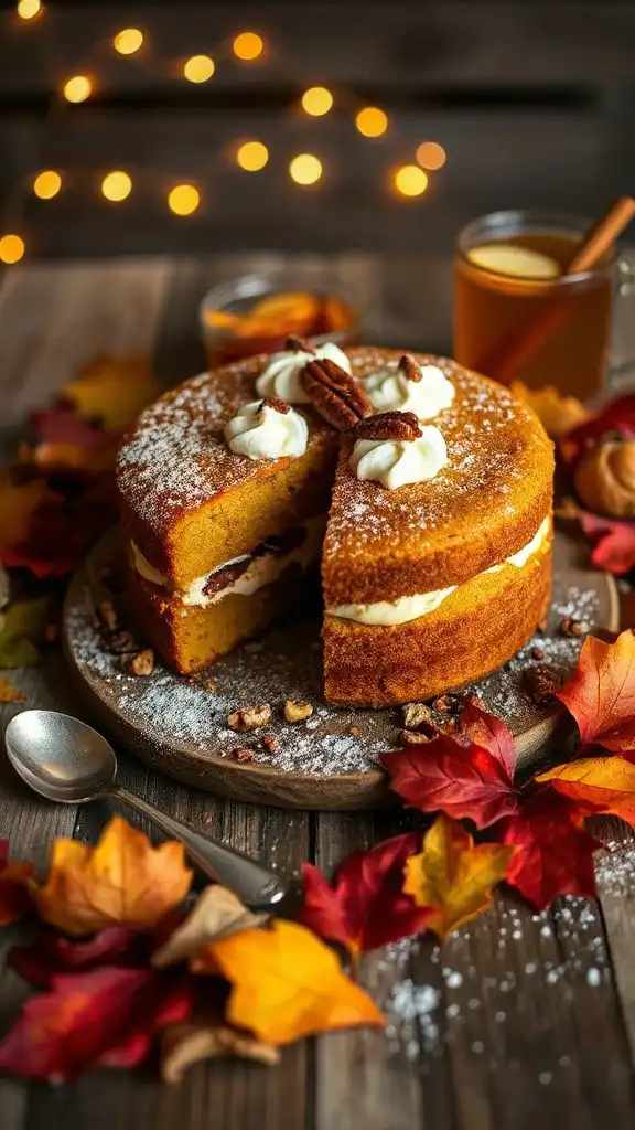 pumpkin cake with marshmallow frosting