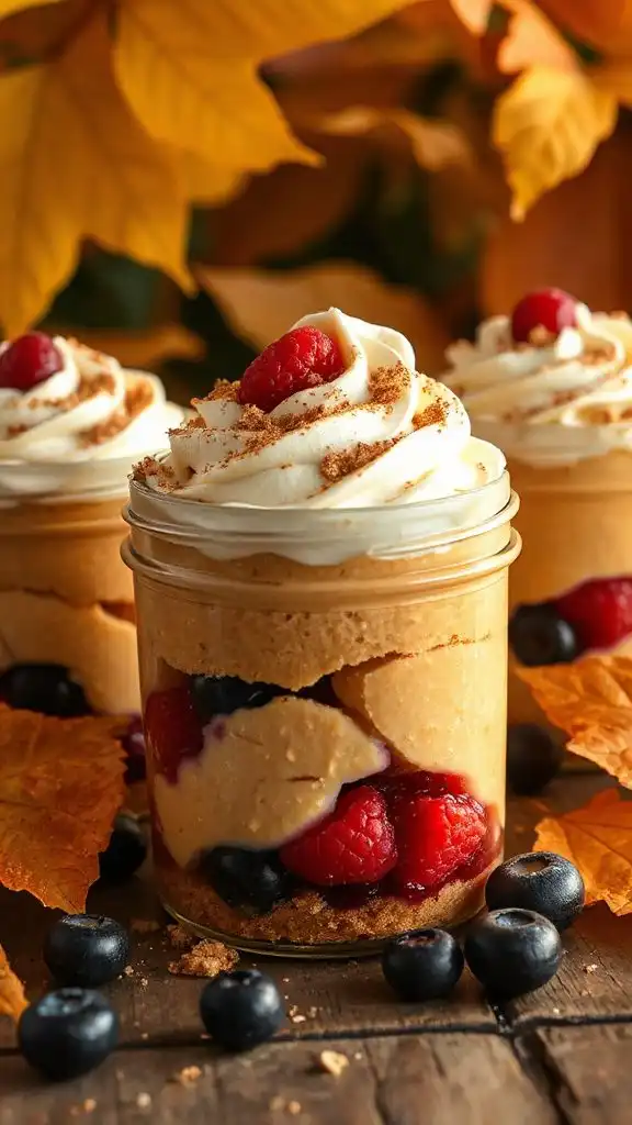 pumpkin cheesecake berry jars