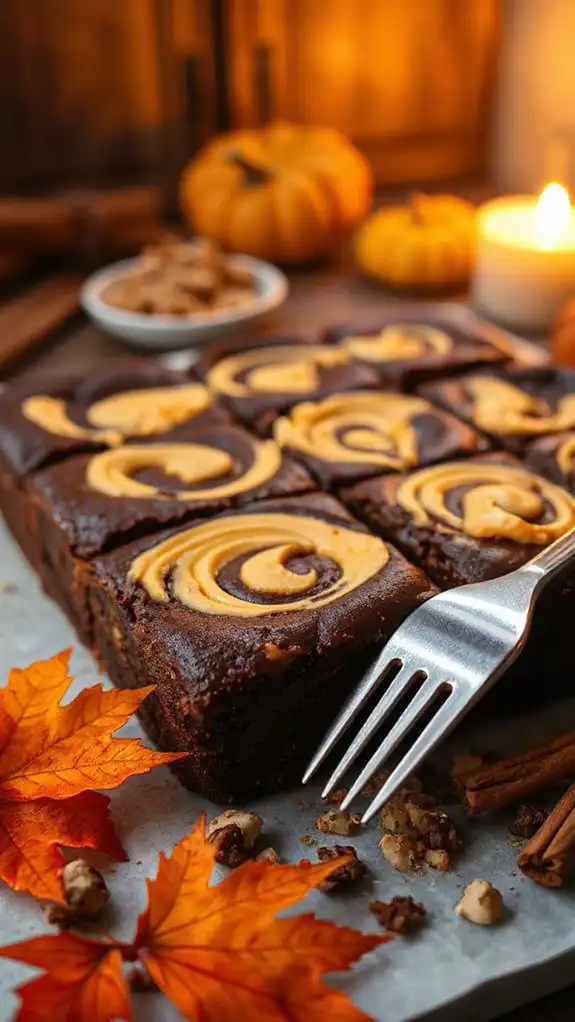pumpkin cheesecake swirl brownies