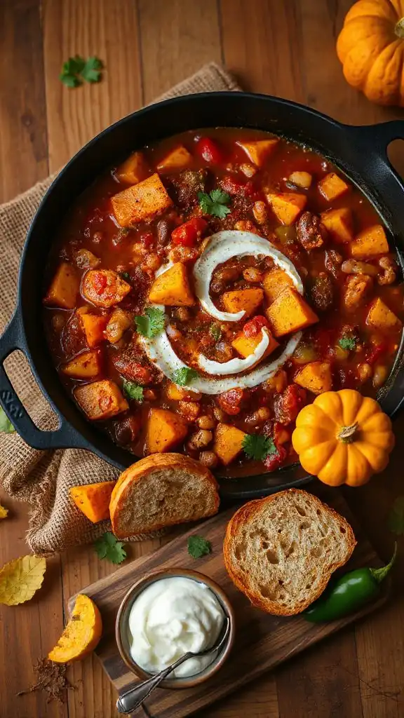 pumpkin chili with toppings pumpkin chili with toppings