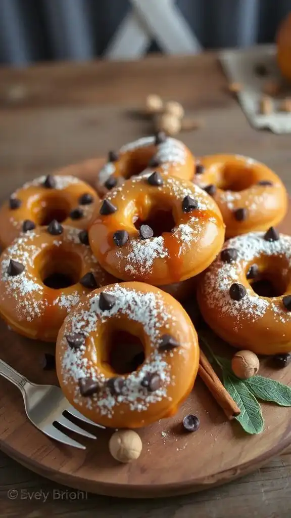 pumpkin chocolate chip doughnuts