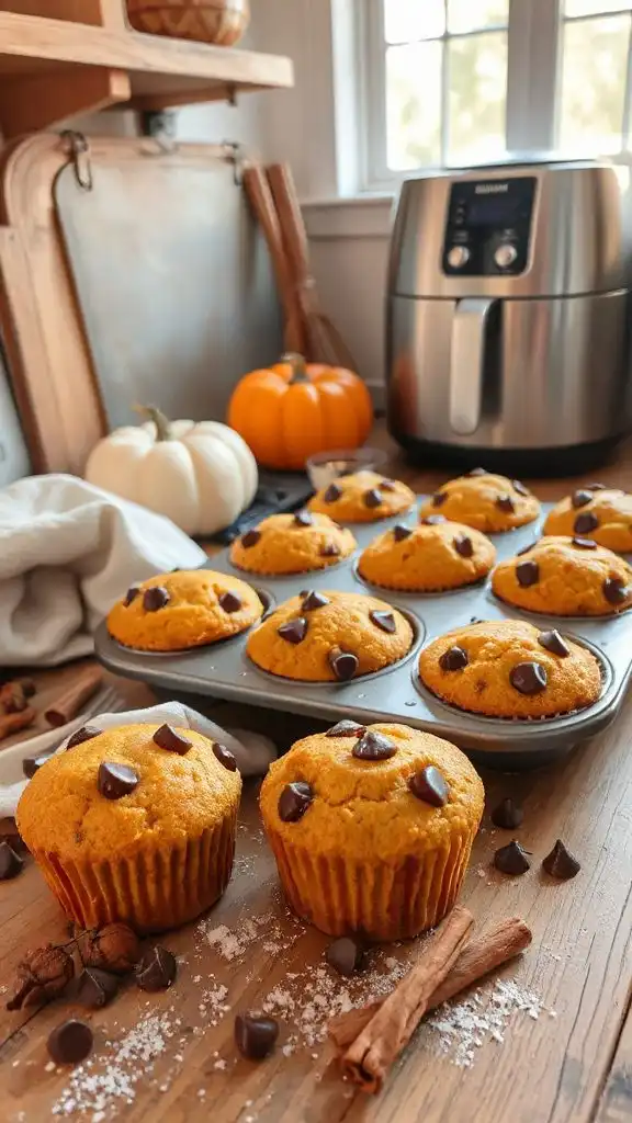 pumpkin chocolate chip muffins