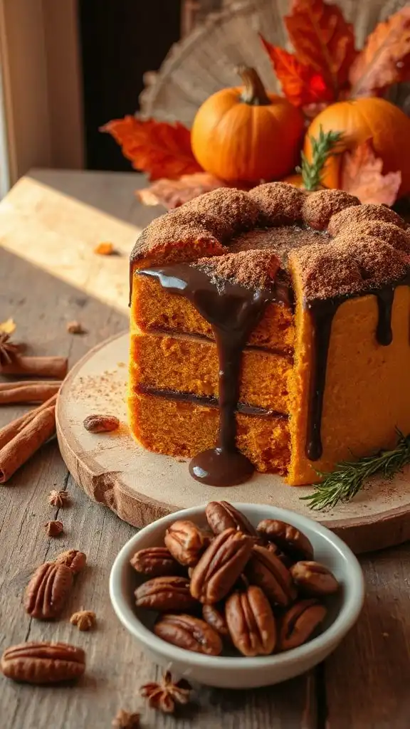 pumpkin cocoa spiced cake