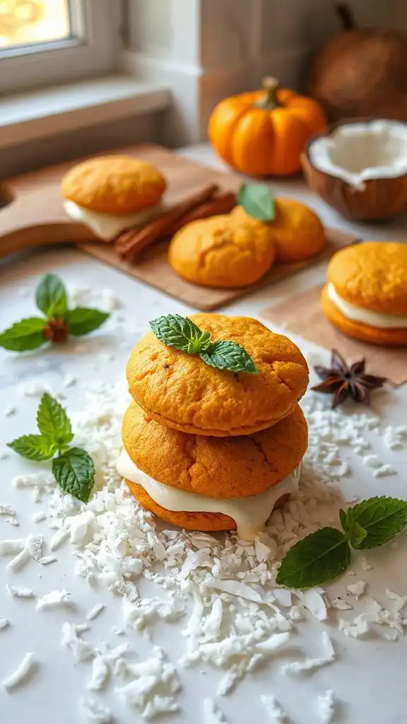 pumpkin coconut whoopie pies