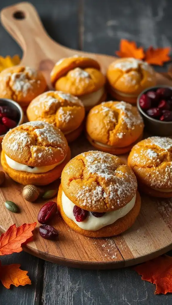 pumpkin cranberry cookie sandwiches