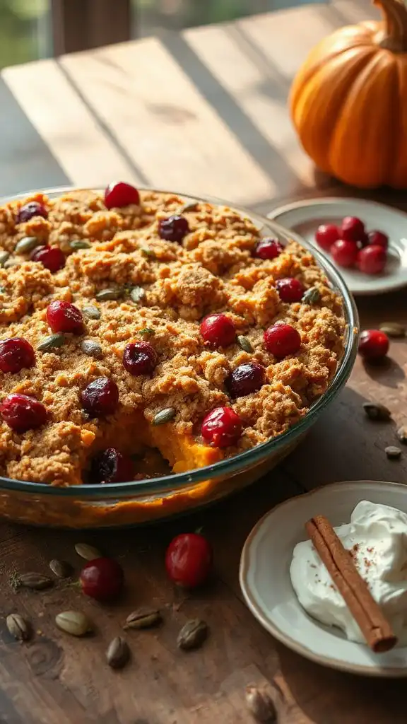 pumpkin cranberry dessert crumble