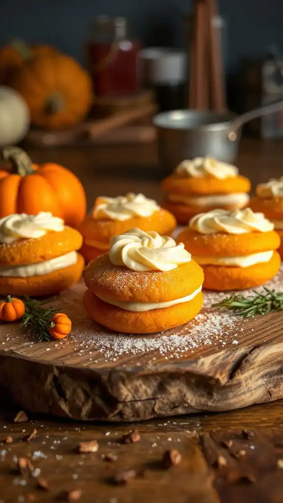 pumpkin filled dessert sandwiches