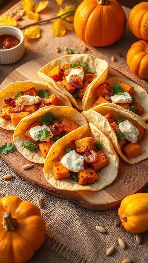 pumpkin goat cheese tacos