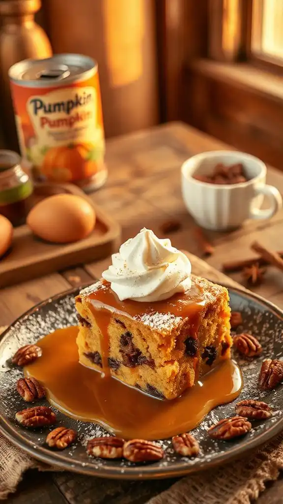 pumpkin infused bread pudding delight