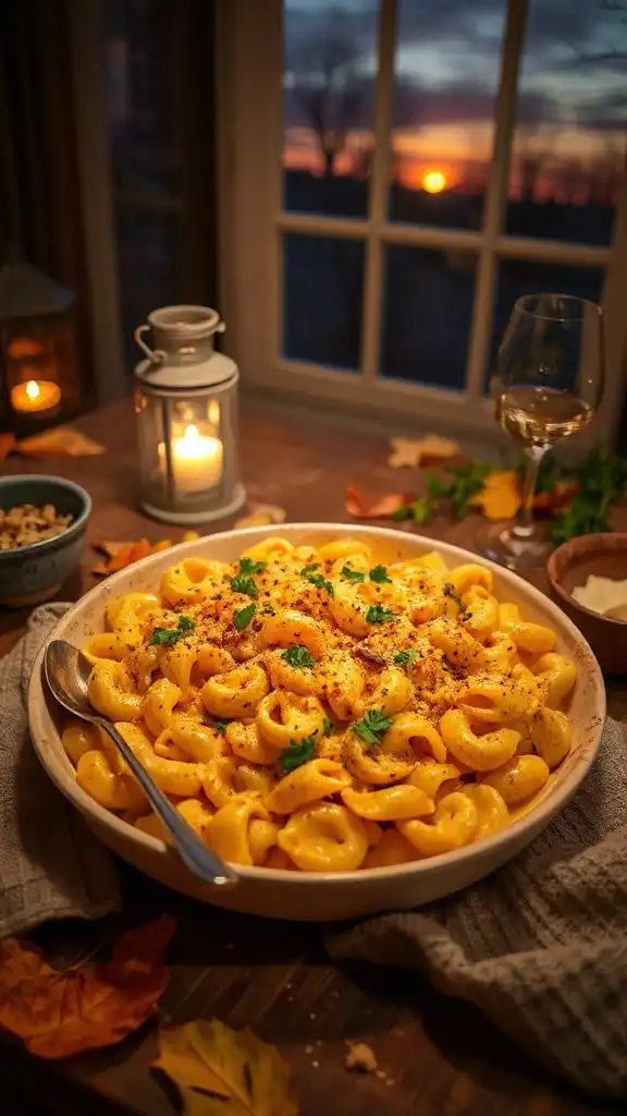 pumpkin infused mac and cheese