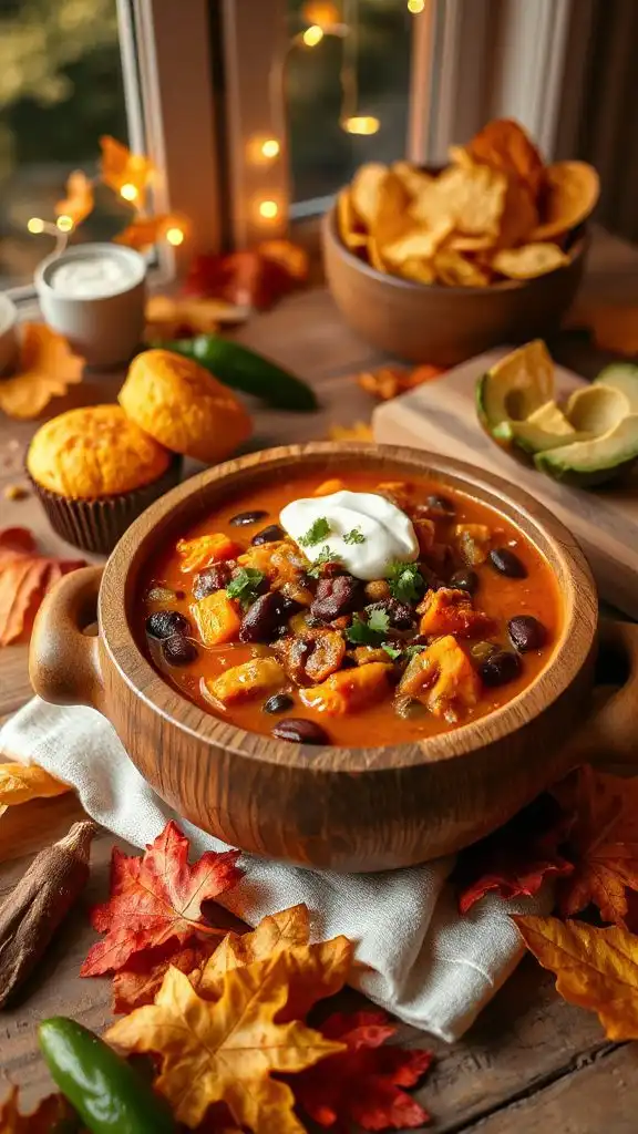 pumpkin infused vegetarian chili