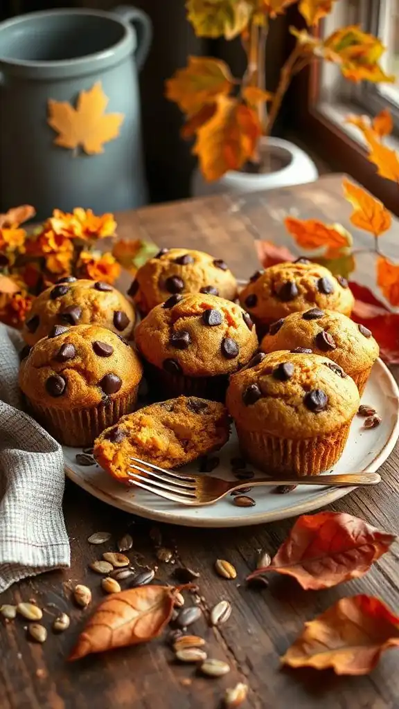 pumpkin muffins with chocolate